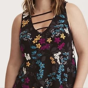Torrid 2 Super Soft Knits Black Floral Sleeveless top